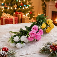 Mini Bouquet de Roses Artificielles Style Naturel Fleurs Artificielles Décoration Simple pour Centre de Table Maison Bureau Mariage