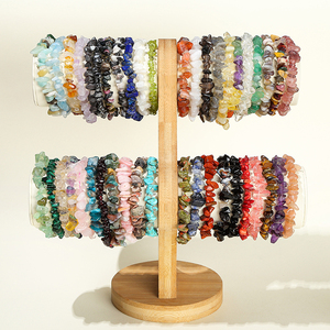 Bracelet en quartz naturel multicolore de haute qualité JD GEMS, bracelet élastique irrégulier Reiki, bracelet de gravier des sept chakras - Product Image 1