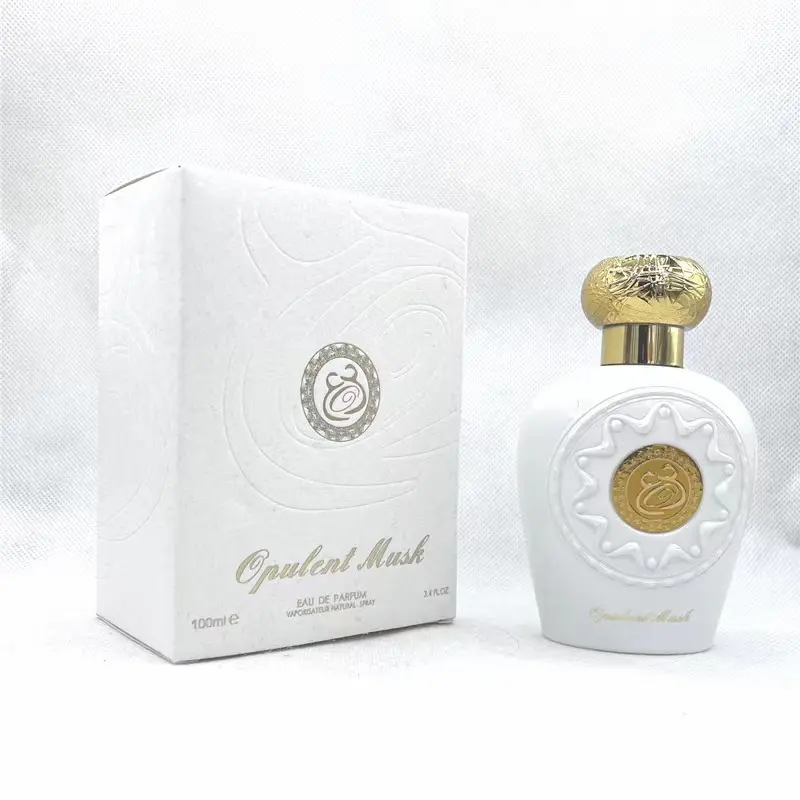 Alta calidad 100ML árabe Medio Oriente Dubai almizcle blanco fragancia duradera lujo unisex mujeres perfume al por mayor