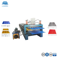 Machine de formage de rouleaux de toiture métallique à double couche Lian Nai pour usine chinoise, machine de fabrication de panneaux de toiture
