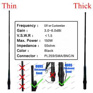 Antenne de véhicule UHF robuste en fibre de verre, style GME, antenne radio mobile tout-terrain australienne 4x4 pour Midland Kenwood Icom - Product Image 2