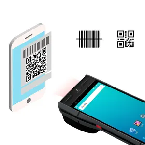Blovedream S60 Manajemen Persediaan Handheld Barcode Scanner Pda Android Tablet PC dengan Built-In Yang Terintegrasi Stiker Printer