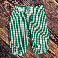 2024 gros vichy tissé coton enfants garçon filles bloomer pantalon automne hiver à carreaux enfant en bas âge garçons pantalon