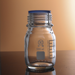 Qiaosun LF mô hình thủy tinh borosilicate chai Thuốc thử hình trụ với nắp vặn 100ml đến 2000ml - Product Image 6