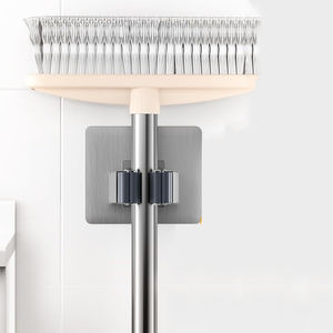 Clips de soporte de fregona y escoba de plástico azul ovalado y redondo, fregonas españolas montadas en la pared de acero inoxidable para uso en la cocina, almacenamiento de herramientas - Product Image 2