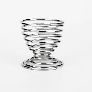 Silver Stainless Steel Spring Wire Tray Boiled Egg Cup Spring Holder