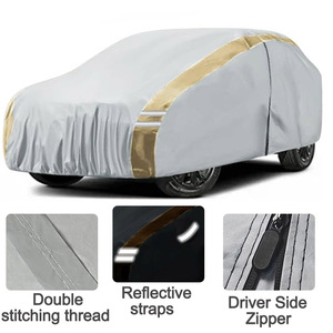 Housse de voiture universelle imperméable, protection contre le soleil, la <span class=keywords><strong>pluie</strong></span>, la neige et la poussière, housse complète pour véhicule - Product Image 3