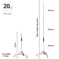 AS-300 Stand Lampu Stainless Steel Tugas Berat 305CM + Roda Penahan Beban 20KG untuk Flash untuk Pekerjaan Fotografi Berintensitas Tinggi