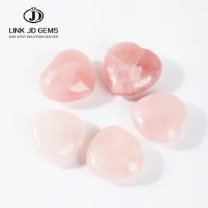 ins wind cute Natural Pink Quartz Heart Shape Crafts Delicate small crystals heal the mind desktop Crystal Crafts