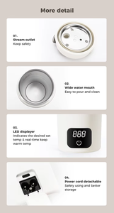 Smart Portable Mini <b>Kettle</b> With 6 <b>Temperature</b> <b>Control</b> Boiler Trips for Home Travel or Hotel Use <b>Temperature</b> Controlled - Product Image 2