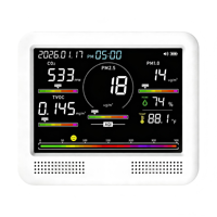 Moniteur de qualité de l'air intérieur, détecteur d'air intelligent WIFI, analyseur de gaz HCHO TVOC CO2 PM1.0 PM2.5 PM10 avec application mobile
