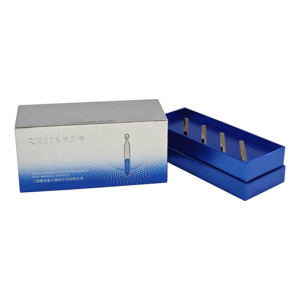Boîte cadeau rigide carrée de luxe pour cosmétiques |   Emballage personnalisé en carton gris avec logo argenté pour ampoules de sérum et <span class=keywords><strong>caviar</strong></span> - Product Image 2
