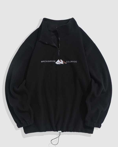 <span class=keywords><strong>Zaful</strong></span> เสื้อสเวตเตอร์มีฮู้ดสำหรับผู้ชาย, เสื้อมีฮู้ดแบบสวมหัวมีฮู้ดผ้าขนแกะมีตัวอักษรภูเขาลำลองปักลายกราฟิก - Product Image 3