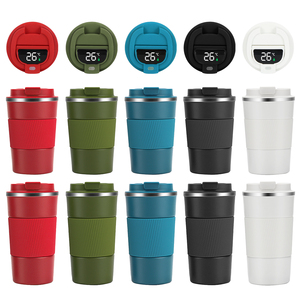 ספל קפה חדש עם דופן כפולה, בקבוק מים מבודד בוואקום, נירוסטה, עם מכסה LED, כוס טרמית לנסיעות וקמפינג - Product Image 5