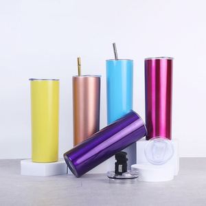 แก้วกาแฟสแตนเลสสุญญากาศแบบผนังสองชั้น ขนาด 15, 20, 30 ออนซ์ ทรงตรงเพรียวบาง 20 ออนซ์ สำหรับงานซับลิเมชั่น - Product Image 1