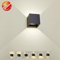 Lampe Murale LED Bidirectionnelle Étanche IP65 Cube 12W en Aluminium, Décorative et Orientable, pour Jardin et Porche