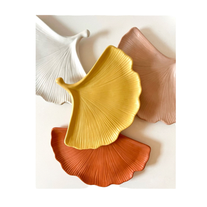 Plateau de service en forme de feuille, assiette décorative en forme de feuille de Ginkgo pour collations, bijoux, fruits, décoration de la maison - Product Image 1