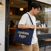 Bolsa de Mano de Lona de Algodón Reciclado con Logotipo Personalizado |   Bolsa de Compras Reutilizable Ecológica |   Bolsas de Compras Reutilizables con Cierre