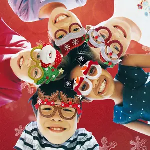 X mas Weihnachts dekorationen erwachsene Kinderspiel zeug Santa Schneemann Geweih Brille Weihnachten dekorierte Brille Rahmen