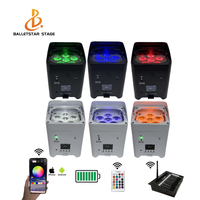RGBWA + UV inalámbrico DMX con pilas LED Par Can 6x18W foco para fiestas de boda efecto de haz de hielo seco