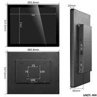 17 pouces 1280*1024 moniteur industriel à montage mural écran tactile capacitif en métal affichage haute résolution