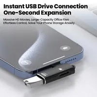 Adaptateur OTG 3-en-1 USB 3.0 vers Type-C Mâle avec Lecteur de Carte Mémoire TF et Transmission de Données pour Téléphones iOS 15/16 et Plus