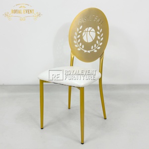 Sillas Chiavari de Lujo para Bodas, Nuevas, a Precio Económico, de Metal Dorado, con Cuero Blanco, Estilo Chivalry - Product Image 3