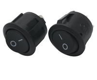 Interrupteur à bascule rond SPST 2 positions ON-OFF 2 broches 20 mm 10A/250VAC IP53 Plastique T85 1e4