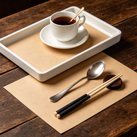 Sous-plats en papier personnalisés imprimés, assiettes jetables pour restaurant, napperons en papier rectangulaires ou ronds avec logo