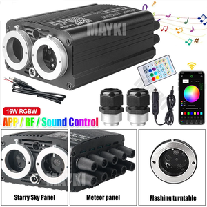 Kit de Luces de Fibra Óptica para Techo de Auto y Hogar, Efecto Estrella Fugaz, Control por Aplicación, RGBW, Luces Ópticas para Techo de Auto - Product Image 4