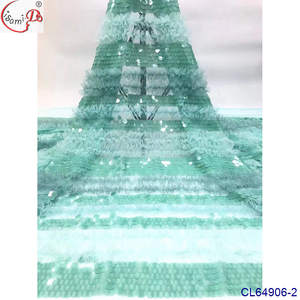 Rts Bordir Bunga 3d Lisami Hitam dan Abu-abu, Kain Renda Mewah Desain Terbaru untuk Gaun Malam dan Gaun Prom - Product Image 2