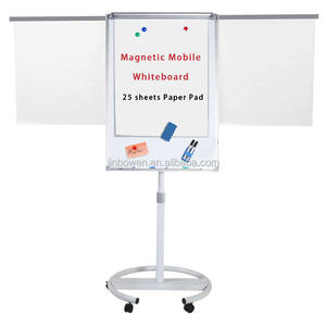 Pizarra Blanca con Soporte Ajustable en Altura KBW, Pizarra Blanca Retráctil con Ruedas para Oficina - Product Image 1