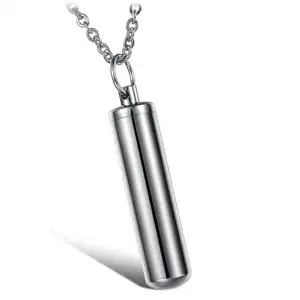 Aromatherapy Vial Keepsake Accessory Memorial Necklaces Sealed Cylinder Tube Locket Cremation Urn Necklace