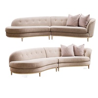 Italienisch französischer Stil moderne Stoffsofas Wohnzimmermöbel halb runde Form kreisförmiges teilbares Sofa-Set