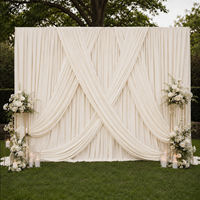 Rideaux de fond en tissu polyester ivoire 5,25 x 10 pieds pour scène d'événement, décoration de plafond de mariage, draperies douces en soie de lait – Vente en gros