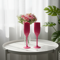 Verres à vin en plastique, gobelets en acrylique, flûtes à toast incassables et réutilisables, pour mariage et fête