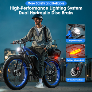 Vélo <span class=keywords><strong>de</strong></span> montagne électrique à double moteur 4000W 52V 32Ah avec cadre en aluminium 7 vitesses, pneus tout-terrain 24*4'', freins à <span class=keywords><strong>disque</strong></span> hydrauliques - Product Image 5