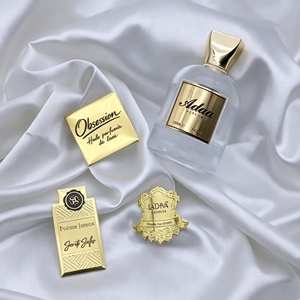 Etiqueta Metálica Personalizada para Botella de Perfume, Color Negro Plateado en Relieve, Adhesivo Metálico para Botella de Eau de Parfum - Product Image 6
