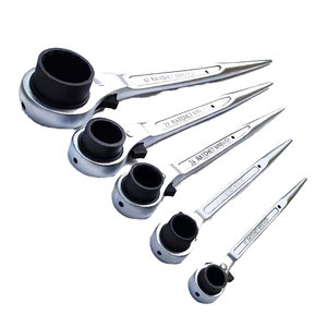 ประแจหกเหลี่ยมอเนกประสงค์ 12 จุด แบบสองหัว ทำจากโลหะผสม พร้อมระบบขันแบบวงล้อ สำหรับงานนั่งร้าน ผ่านกระบวนการอบชุบแข็งทั้งชิ้น - Product Image 1