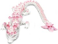 Outgoto Dragón de Flor de Cerezo Impreso en 3D de 11.8 pulgadas, Juguete Articulado Realista, Decoración de Escritorio y Coleccionable