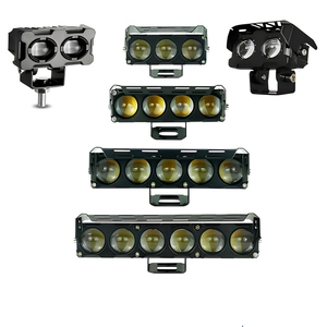 Barre lumineuse LED semi-aluminium sans ventilateur JHS, double couleur blanc-jaune, lumière auxiliaire stroboscopique pour moto, VTT, camion, tout-terrain - Product Image 1
