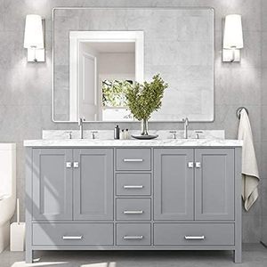 Ý Carrara phòng tắm bằng đá cẩm thạch <span class=keywords><strong>Vanity</strong></span> đồ nội thất hình chữ nhật chìm cho khách sạn 60 inch màu xanh phòng tắm <span class=keywords><strong>Vanity</strong></span> tủ - Product Image 1