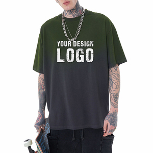 เสื้อยืดผู้ชายสไตล์สตรีทลำลอง สองสี ล้างสี ทรงหลวม ไหล่ตก ขายส่ง OEM แขนสั้น ไซส์ใหญ่ - Product Image 4