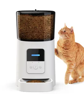 Anjing Kucing Ponsel Remote Microchip 6L Kapasitas Tuya Kehidupan Cerdas App Kontrol Wifi Automatic Hewan Peliharaan Makanan Feeder dengan 1080P