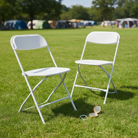 Chaise pliante d'extérieur robuste pour événements, cadre renforcé, blanche, pour mariages et réceptions, fournisseur fabricant