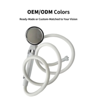 Ensemble de douche moderne en PVC blanc givré avec filtre, pomme de douche à main, sortie unique, finition chromée pour salle de bain, hôtel