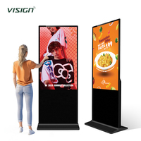 VISIGN Pantalla digital LCD de alto brillo de 55/65/75/86 pulgadas para zonas de exposición y tablones de anuncios digitales interactivos minoristas