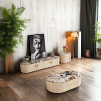 Modernes Wohnzimmermöbel Holz Blauer TV-Ständer Moderner Couchtisch und TV-Ständer Set Kamin-TV-Ständer Designs