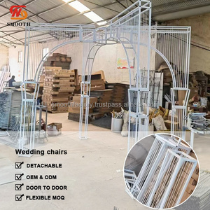 กรอบโลหะสีขาวซุ้มสำหรับงานแต่งงานงานปาร์ตี้ฉากหลังเวทีงานแต่งงานดีไซน์เรียบ - Product Image 2