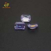 Vente en gros de zircon cubique taillé en octogone de couleur lavande 6x8mm pour bijoux en or